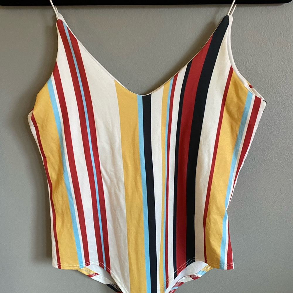 Stripped body suit.